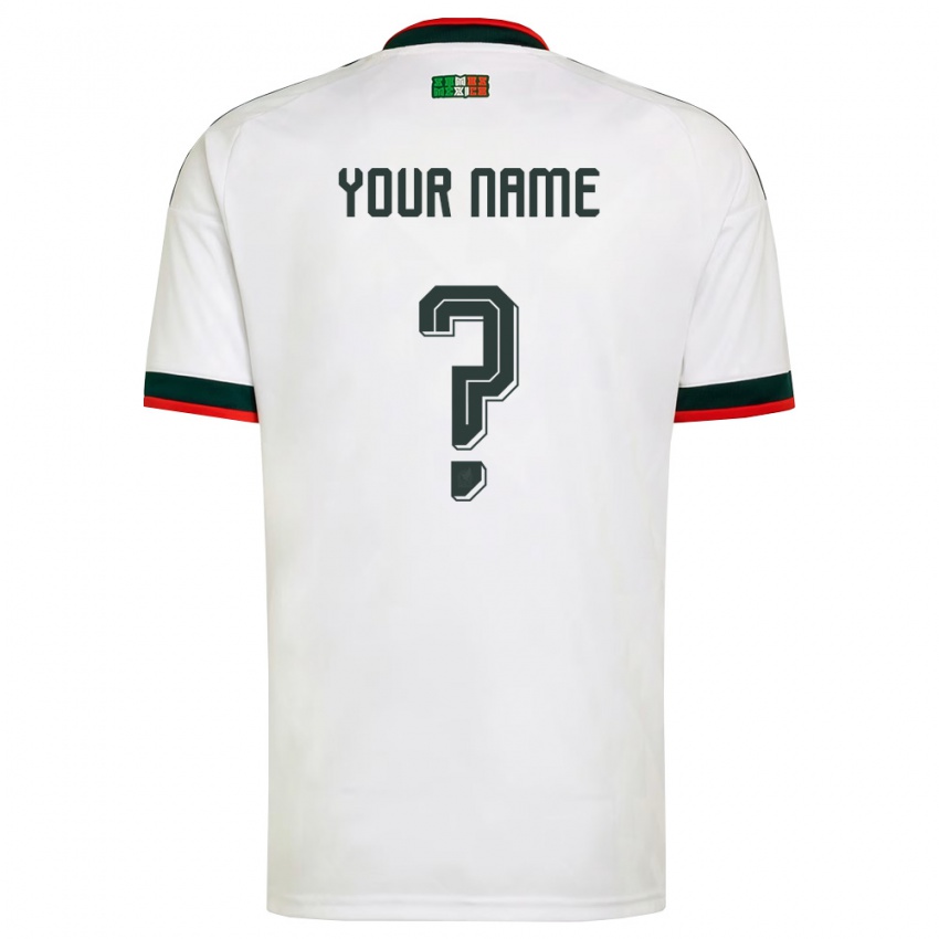 גברים מקסיקו השם שלך #0 לבן בורדו ירוק הרחק ג'רזי 26-28 חולצה קצרה