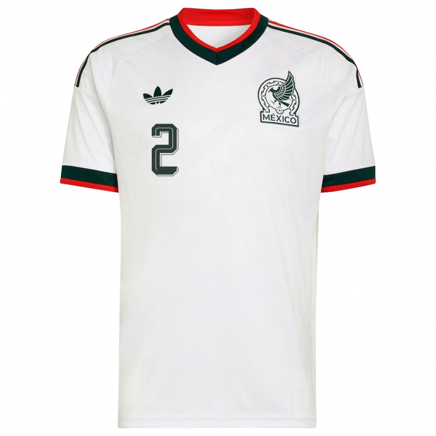 גברים מקסיקו אמיליו מרטינז #2 לבן בורדו ירוק הרחק ג'רזי 26-28 חולצה קצרה