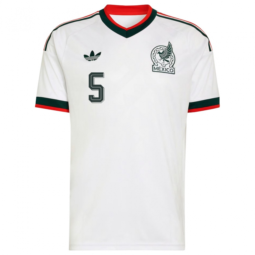 גברים מקסיקו ג׳ואן ואסקז #5 לבן בורדו ירוק הרחק ג'רזי 26-28 חולצה קצרה