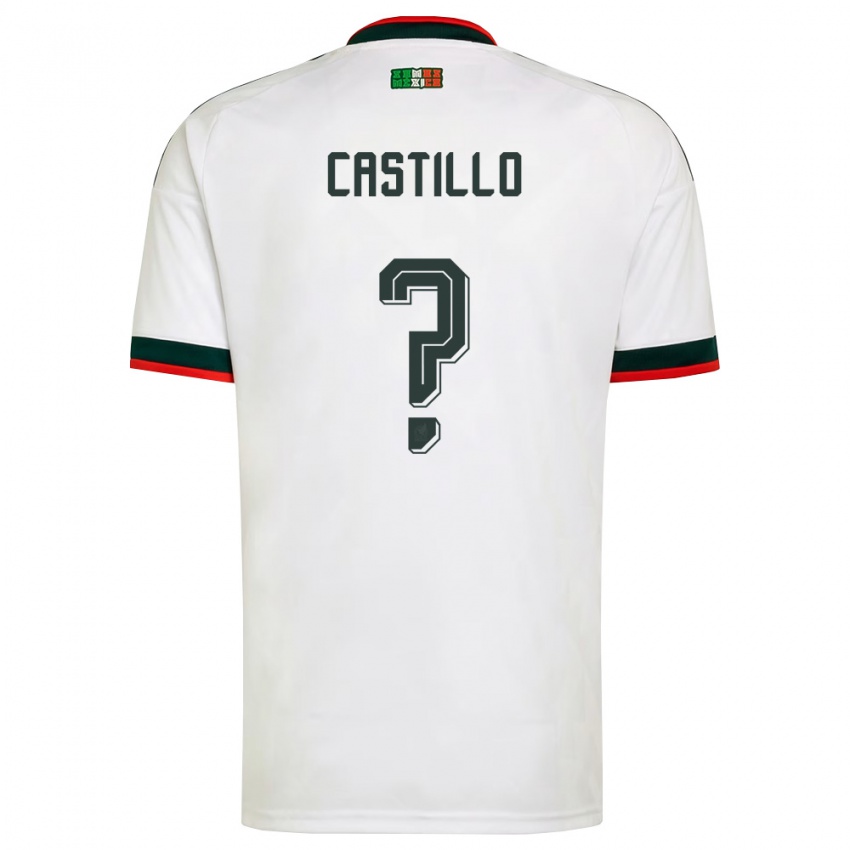גברים מקסיקו חוסה קסטילו #0 לבן בורדו ירוק הרחק ג'רזי 26-28 חולצה קצרה