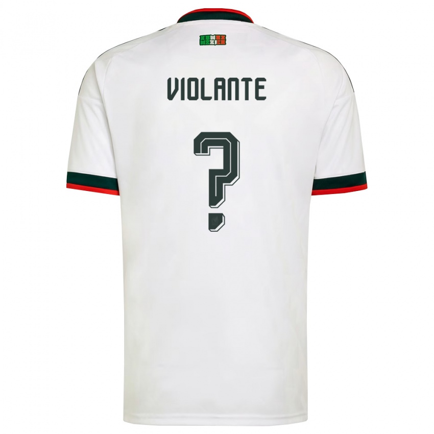 גברים מקסיקו איסאיאס ויולנטה #0 לבן בורדו ירוק הרחק ג'רזי 26-28 חולצה קצרה