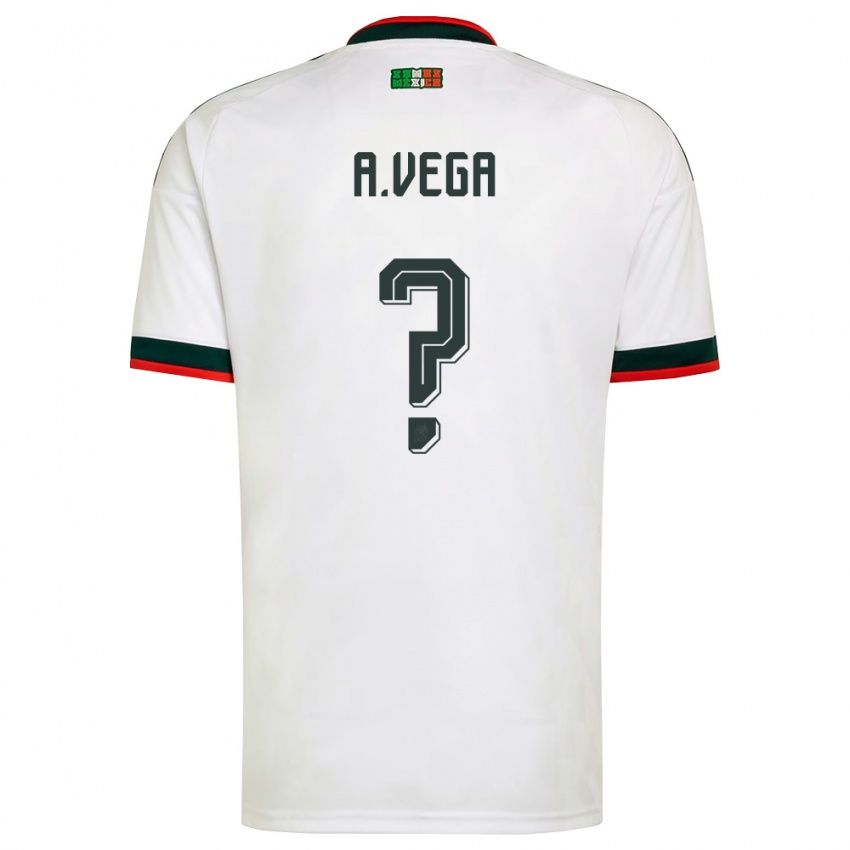 גברים מקסיקו אלכסיס וגה #0 לבן בורדו ירוק הרחק ג'רזי 26-28 חולצה קצרה