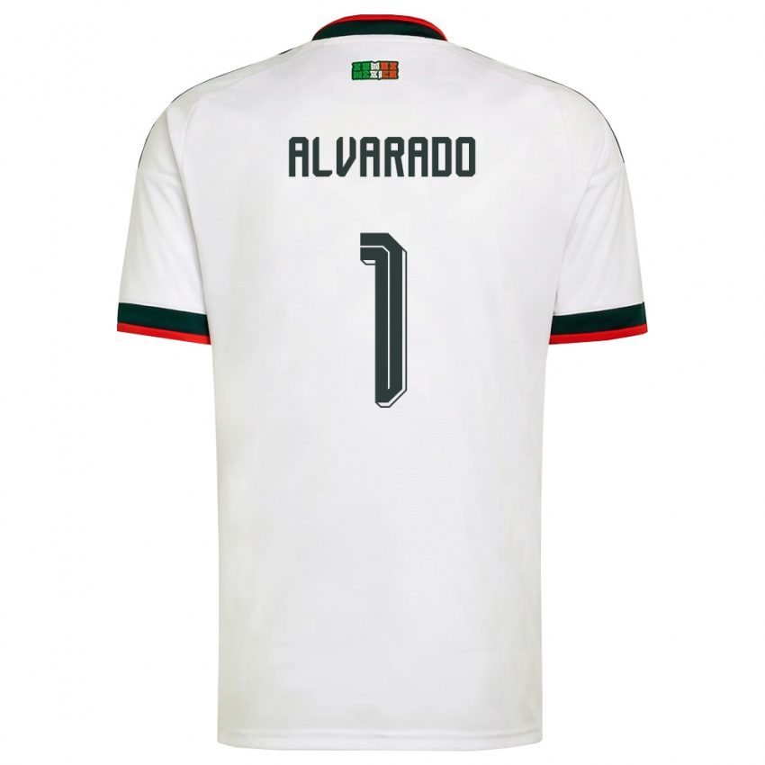 גברים מקסיקו אמילי אלבראדו #1 לבן בורדו ירוק הרחק ג'רזי 26-28 חולצה קצרה