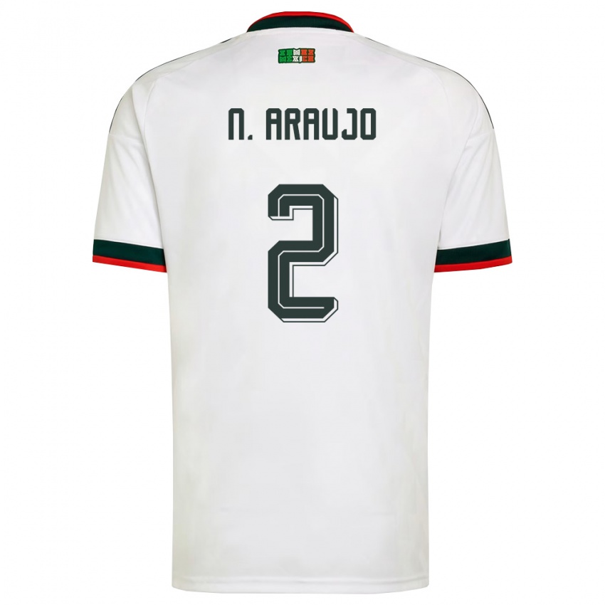 גברים מקסיקו נסטור אראוחו #2 לבן בורדו ירוק הרחק ג'רזי 26-28 חולצה קצרה