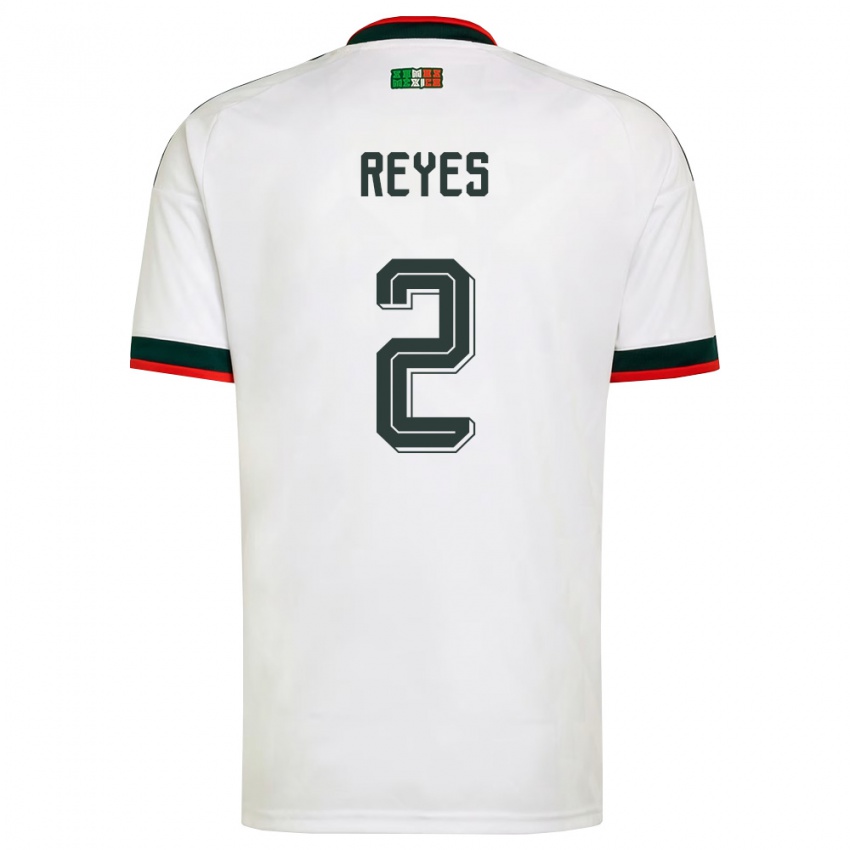 גברים מקסיקו לואיס רייס #2 לבן בורדו ירוק הרחק ג'רזי 26-28 חולצה קצרה