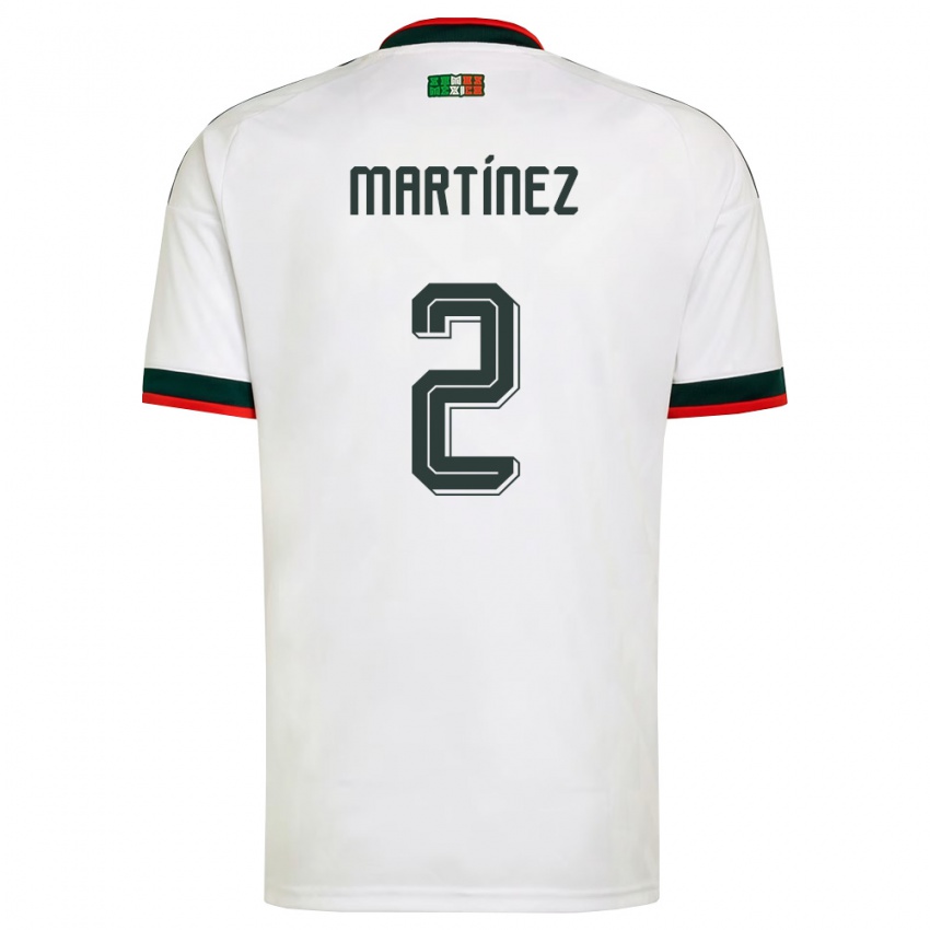גברים מקסיקו אמיליו מרטינז #2 לבן בורדו ירוק הרחק ג'רזי 26-28 חולצה קצרה