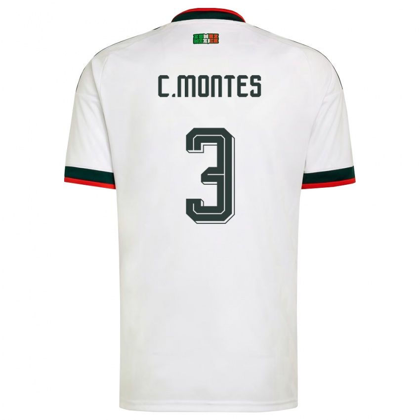 גברים מקסיקו סזר מונטס #3 לבן בורדו ירוק הרחק ג'רזי 26-28 חולצה קצרה