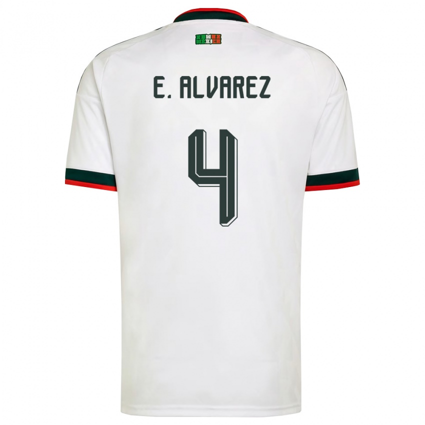 גברים מקסיקו אדסון אלווארס #4 לבן בורדו ירוק הרחק ג'רזי 26-28 חולצה קצרה