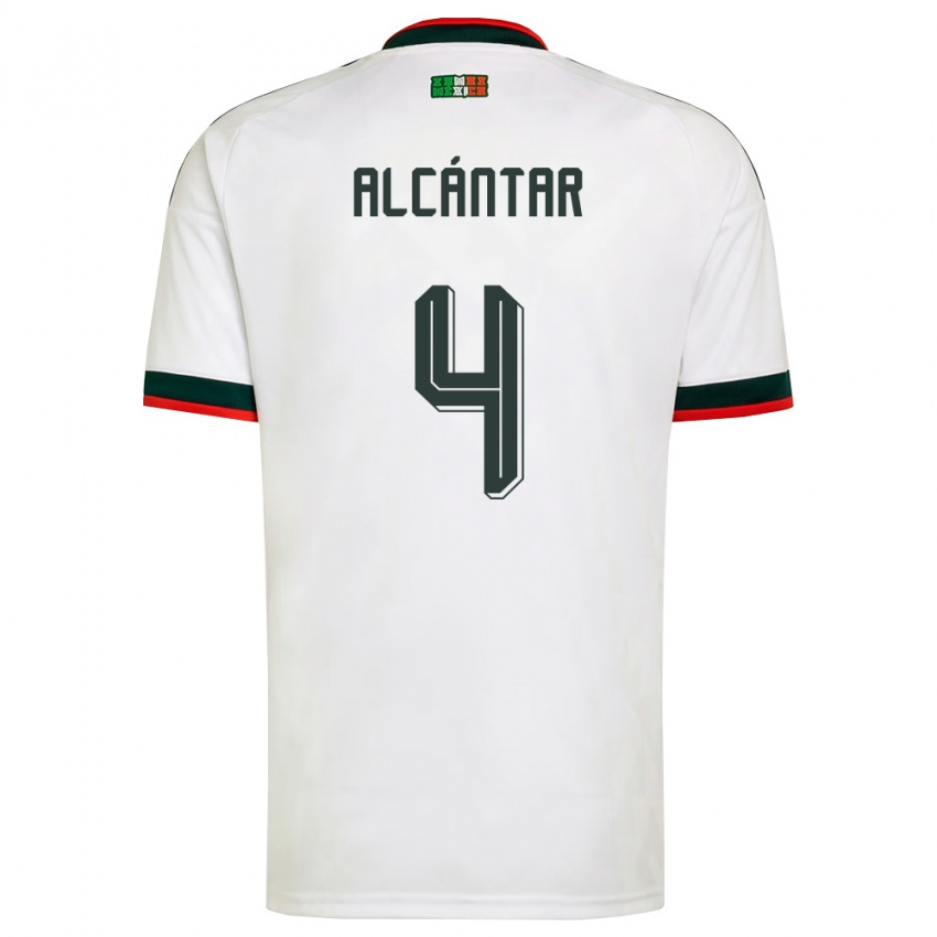 גברים מקסיקו חסוס אלקנטר #4 לבן בורדו ירוק הרחק ג'רזי 26-28 חולצה קצרה