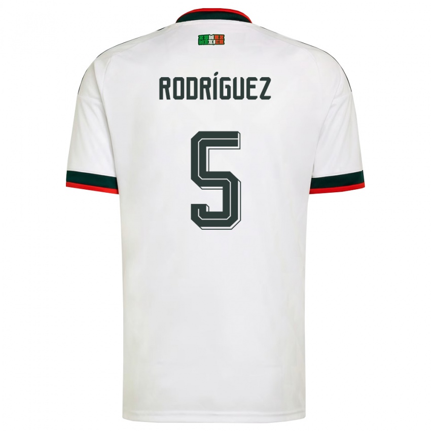 גברים מקסיקו חורחה רודריגס #5 לבן בורדו ירוק הרחק ג'רזי 26-28 חולצה קצרה