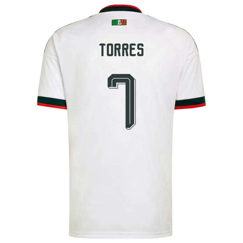 גברים מקסיקו כריסטיאן טורס #7 לבן בורדו ירוק הרחק ג'רזי 26-28 חולצה קצרה