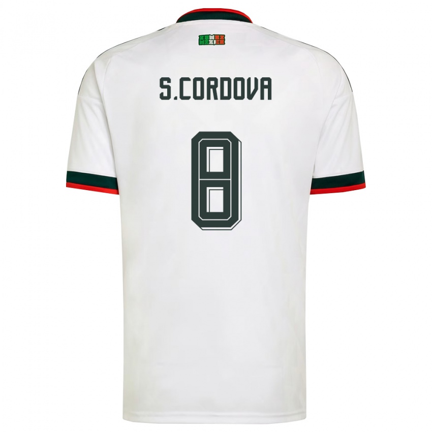 גברים מקסיקו סבסטיאן קורדובה #8 לבן בורדו ירוק הרחק ג'רזי 26-28 חולצה קצרה