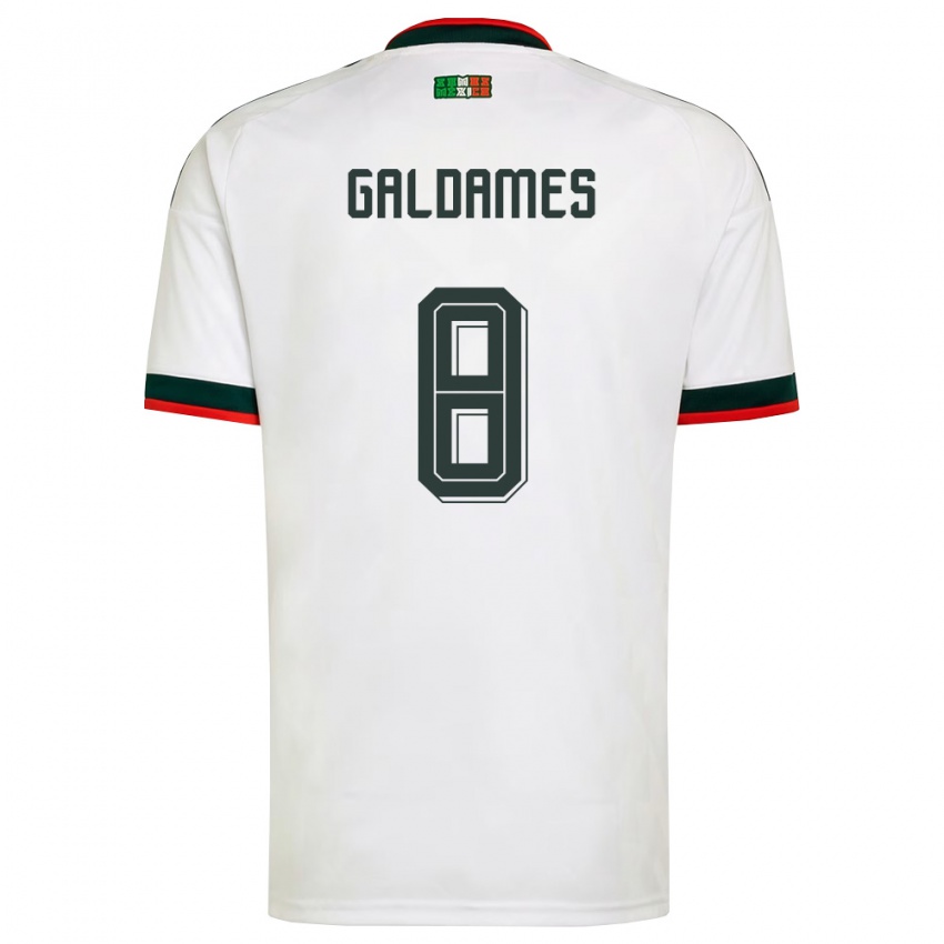 גברים מקסיקו בנחמין גאלדמס #8 לבן בורדו ירוק הרחק ג'רזי 26-28 חולצה קצרה