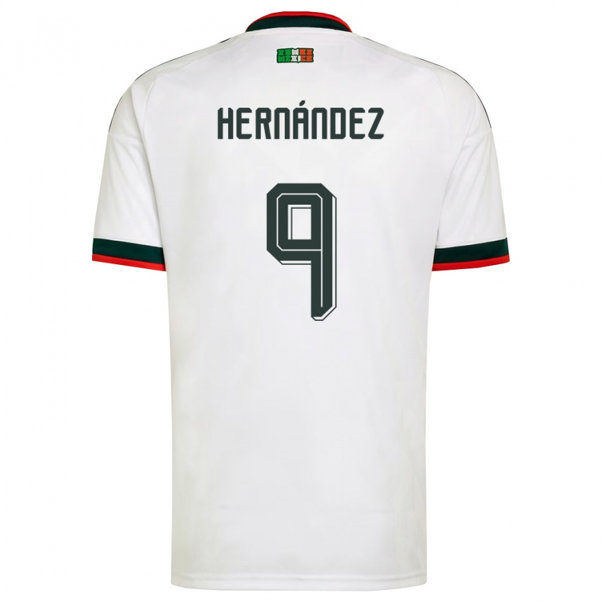 גברים מקסיקו ישו הרננדז #9 לבן בורדו ירוק הרחק ג'רזי 26-28 חולצה קצרה