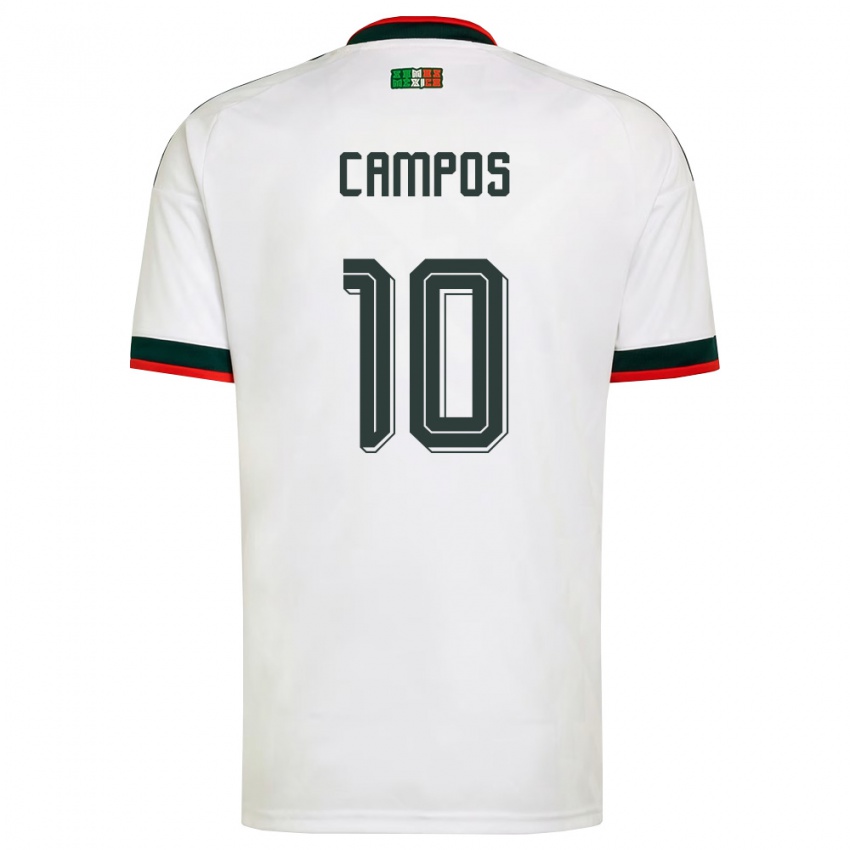 גברים מקסיקו קארל קמפוס #10 לבן בורדו ירוק הרחק ג'רזי 26-28 חולצה קצרה