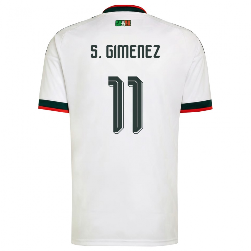 גברים מקסיקו סנטיאגו חימנס #11 לבן בורדו ירוק הרחק ג'רזי 26-28 חולצה קצרה