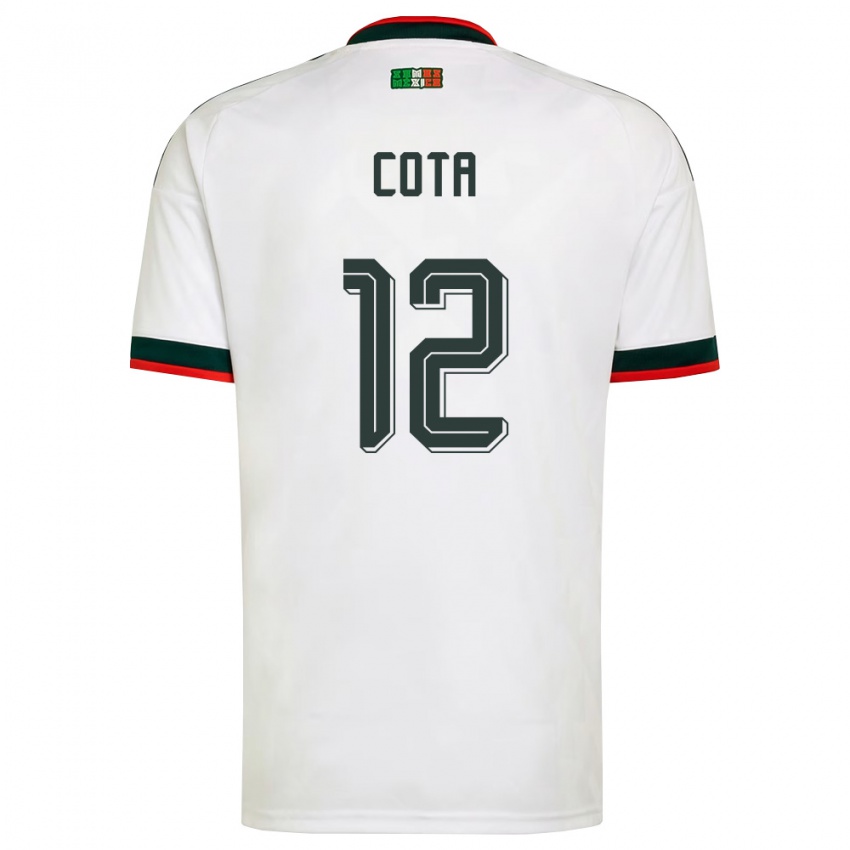 גברים מקסיקו רודולפו קוטה #12 לבן בורדו ירוק הרחק ג'רזי 26-28 חולצה קצרה