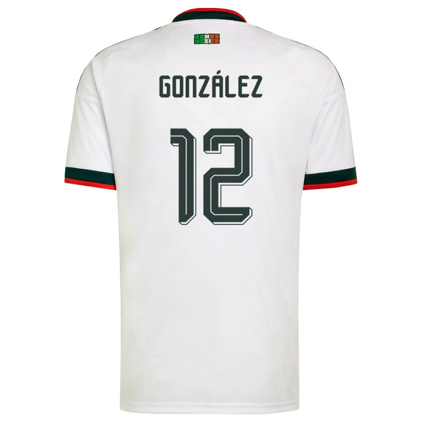 גברים מקסיקו איצל גונסאלס #12 לבן בורדו ירוק הרחק ג'רזי 26-28 חולצה קצרה