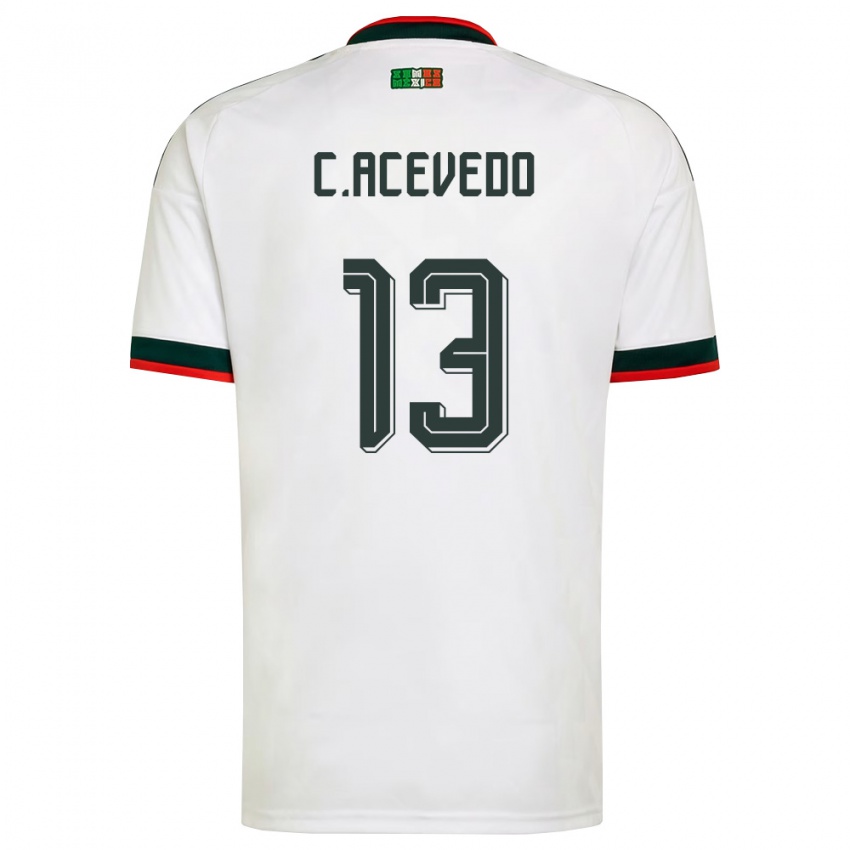 גברים מקסיקו קרלוס אסבדו #13 לבן בורדו ירוק הרחק ג'רזי 26-28 חולצה קצרה