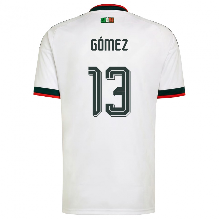 גברים מקסיקו דייגו גומז #13 לבן בורדו ירוק הרחק ג'רזי 26-28 חולצה קצרה