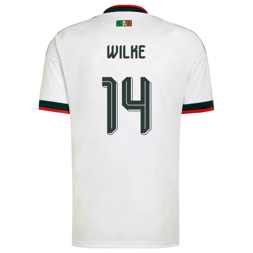 גברים מקסיקו טאון וילקה #14 לבן בורדו ירוק הרחק ג'רזי 26-28 חולצה קצרה