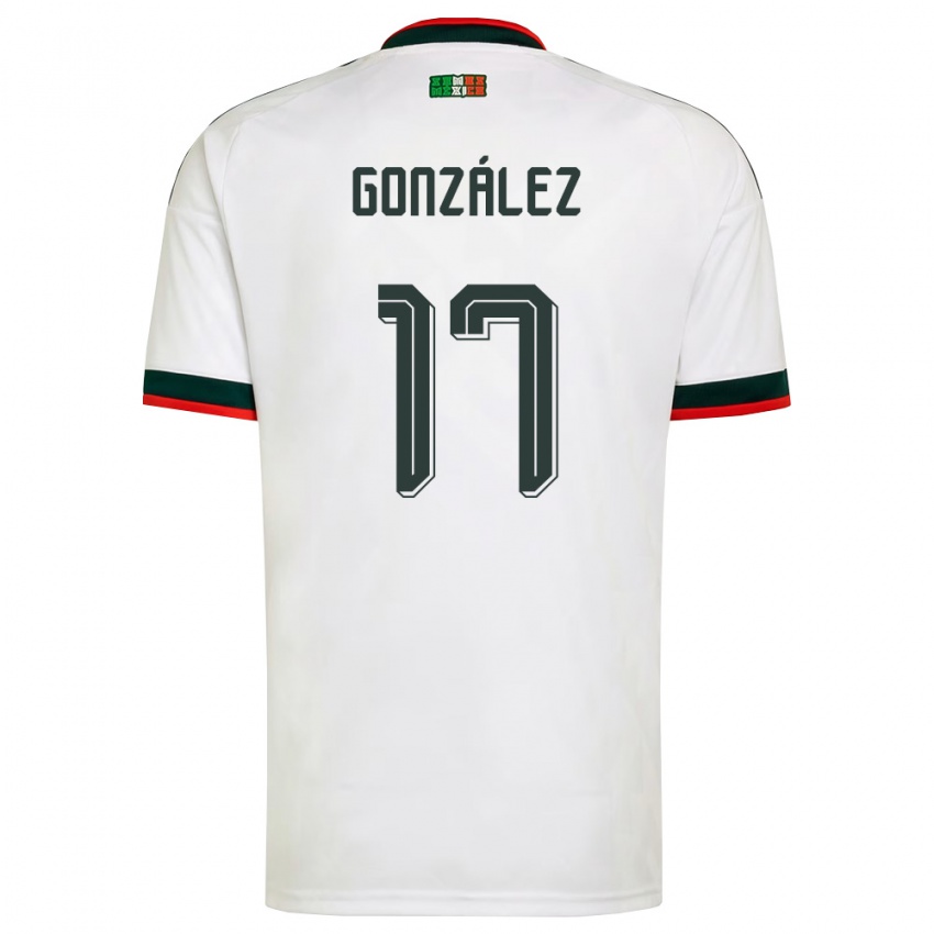גברים מקסיקו אליסון גונסאלס #17 לבן בורדו ירוק הרחק ג'רזי 26-28 חולצה קצרה