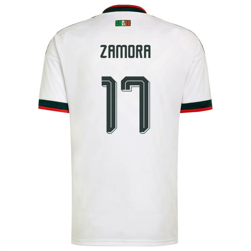 גברים מקסיקו סאול סמורה #17 לבן בורדו ירוק הרחק ג'רזי 26-28 חולצה קצרה