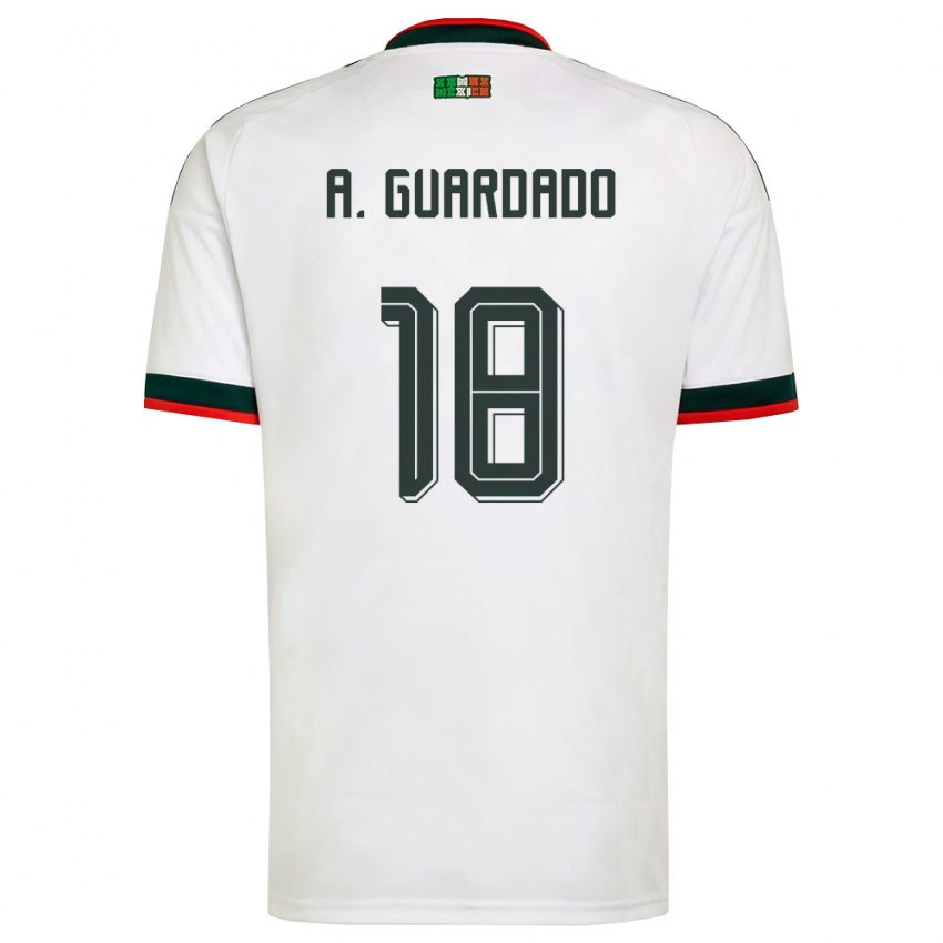 גברים מקסיקו אנדרס גוורדאדו #18 לבן בורדו ירוק הרחק ג'רזי 26-28 חולצה קצרה