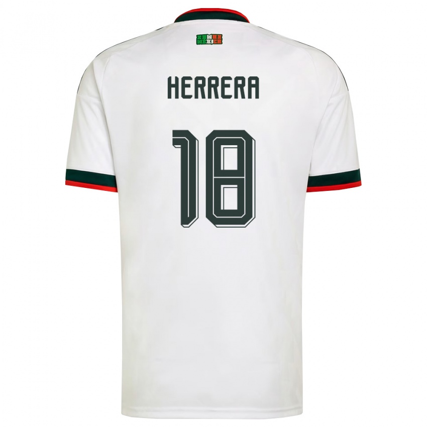 גברים מקסיקו אוזיאל הררה #18 לבן בורדו ירוק הרחק ג'רזי 26-28 חולצה קצרה