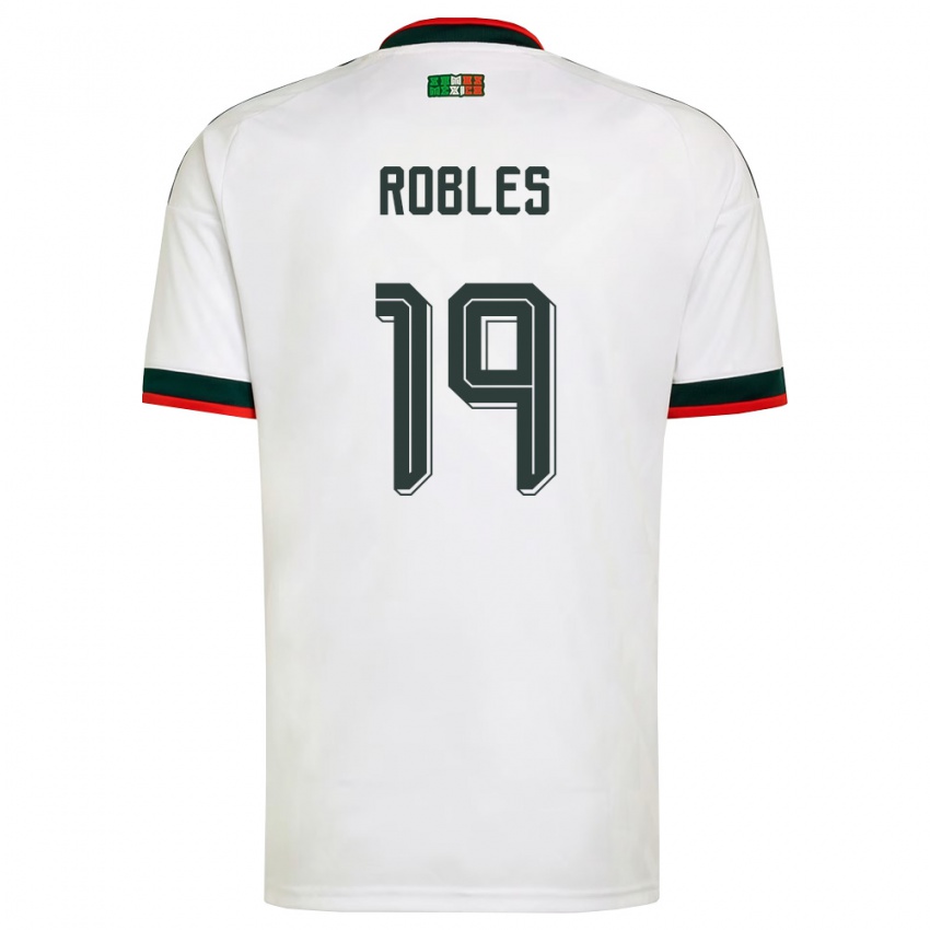 גברים מקסיקו אנחל מנואל רובלס #19 לבן בורדו ירוק הרחק ג'רזי 26-28 חולצה קצרה