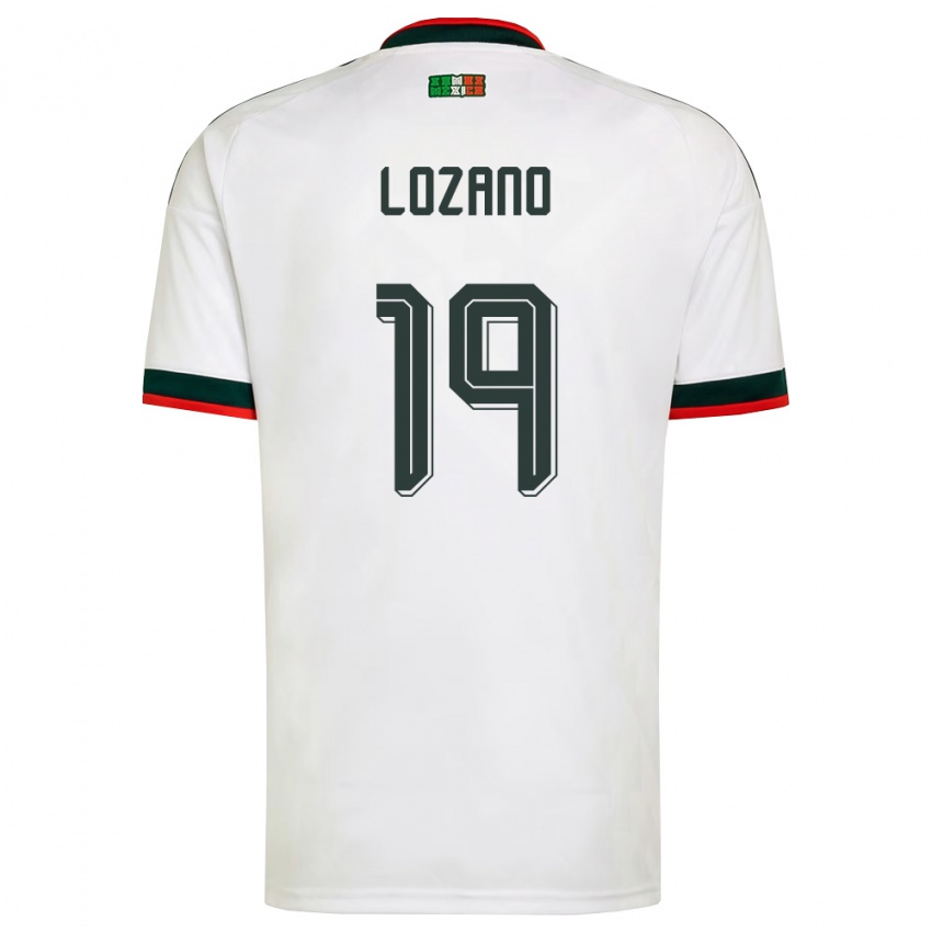 גברים מקסיקו אסטבן לוזאנו #19 לבן בורדו ירוק הרחק ג'רזי 26-28 חולצה קצרה