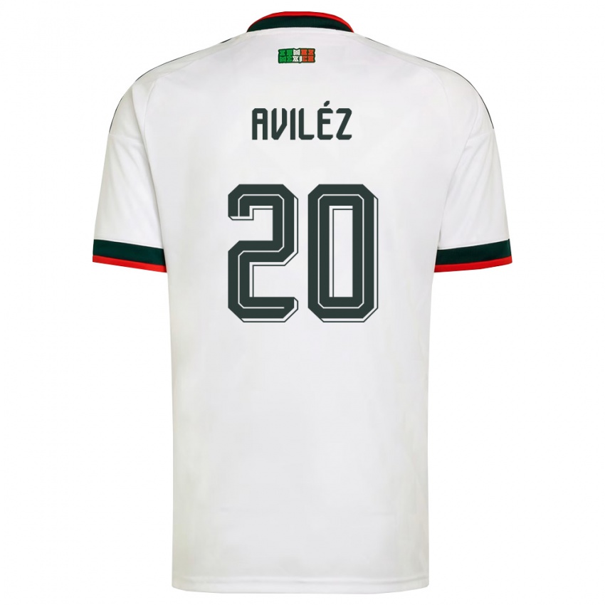 גברים מקסיקו איילין אבילז #20 לבן בורדו ירוק הרחק ג'רזי 26-28 חולצה קצרה