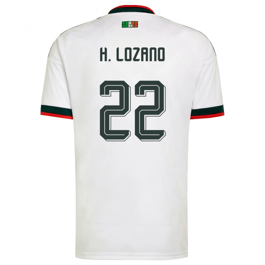 גברים מקסיקו הירבינג לוסאנו #22 לבן בורדו ירוק הרחק ג'רזי 26-28 חולצה קצרה