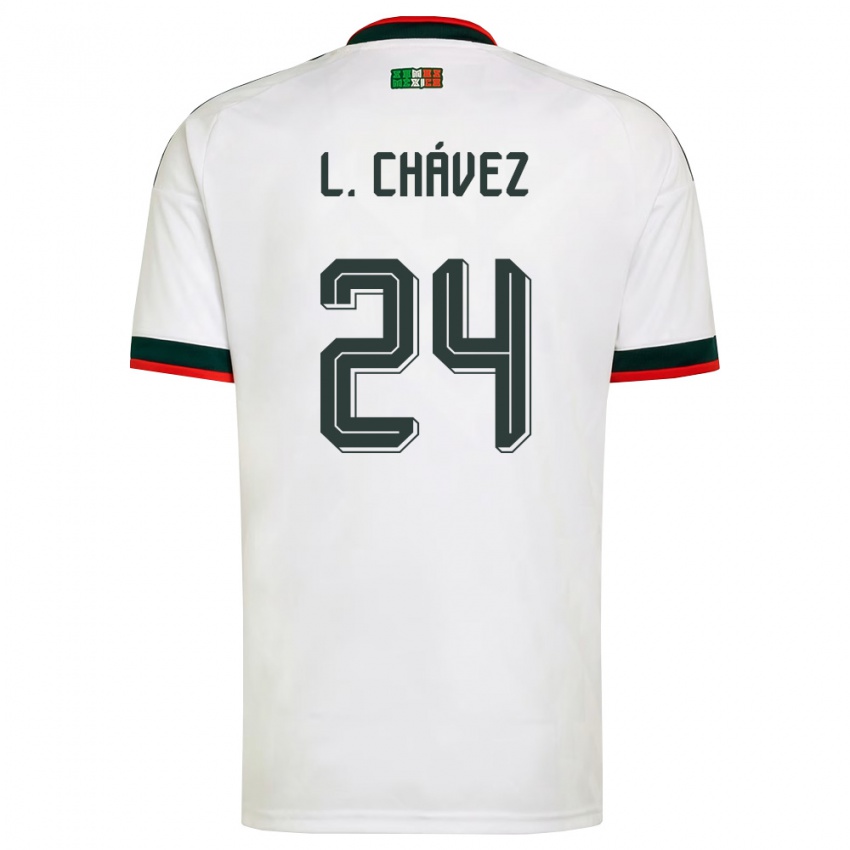 גברים מקסיקו לואיס צ׳אבס #24 לבן בורדו ירוק הרחק ג'רזי 26-28 חולצה קצרה
