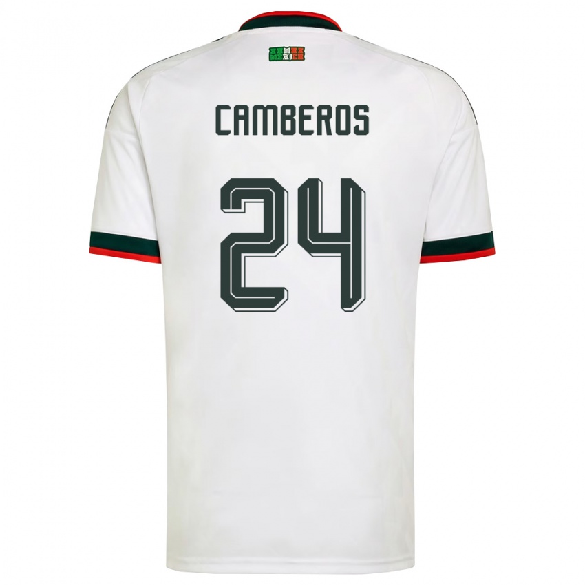 גברים מקסיקו סקרלט קמברוס #24 לבן בורדו ירוק הרחק ג'רזי 26-28 חולצה קצרה