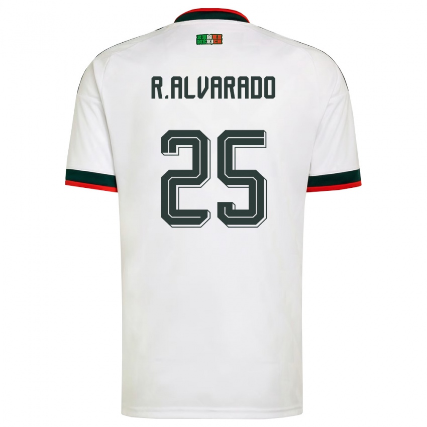 גברים מקסיקו רוברטו אלוואראדו #25 לבן בורדו ירוק הרחק ג'רזי 26-28 חולצה קצרה