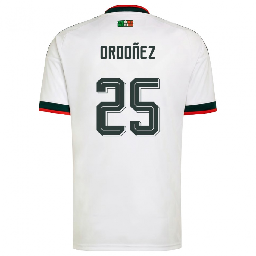 גברים מקסיקו דיאנה אורדונייס #25 לבן בורדו ירוק הרחק ג'רזי 26-28 חולצה קצרה