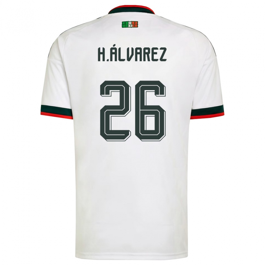 גברים מקסיקו קווין אלבארס #26 לבן בורדו ירוק הרחק ג'רזי 26-28 חולצה קצרה