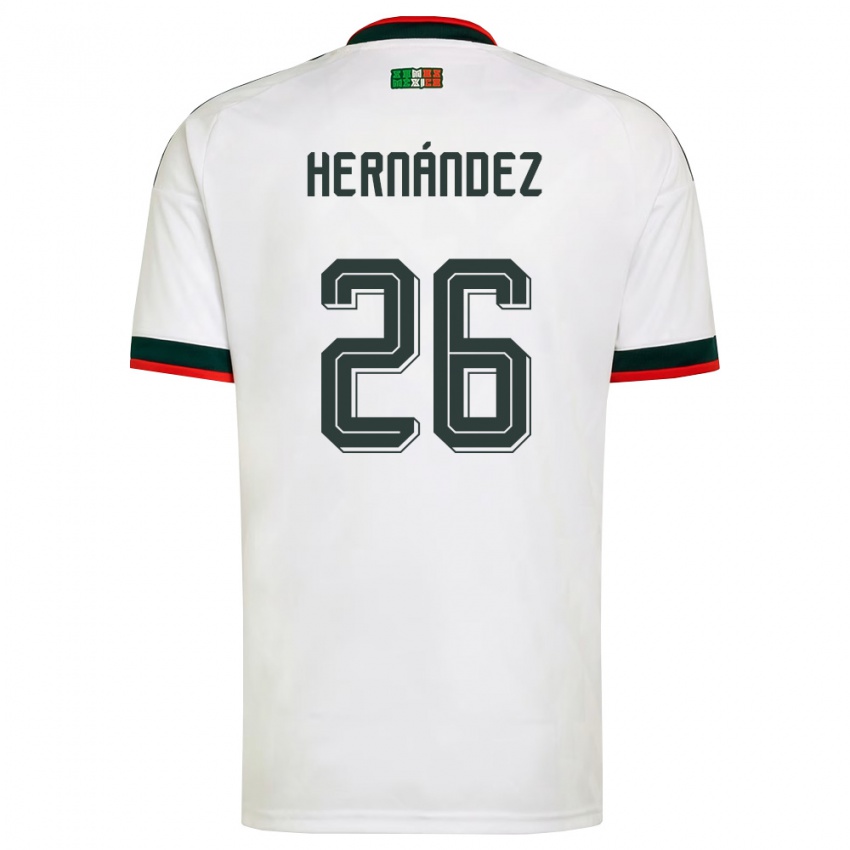 גברים מקסיקו ניקולט הרננדז #26 לבן בורדו ירוק הרחק ג'רזי 26-28 חולצה קצרה