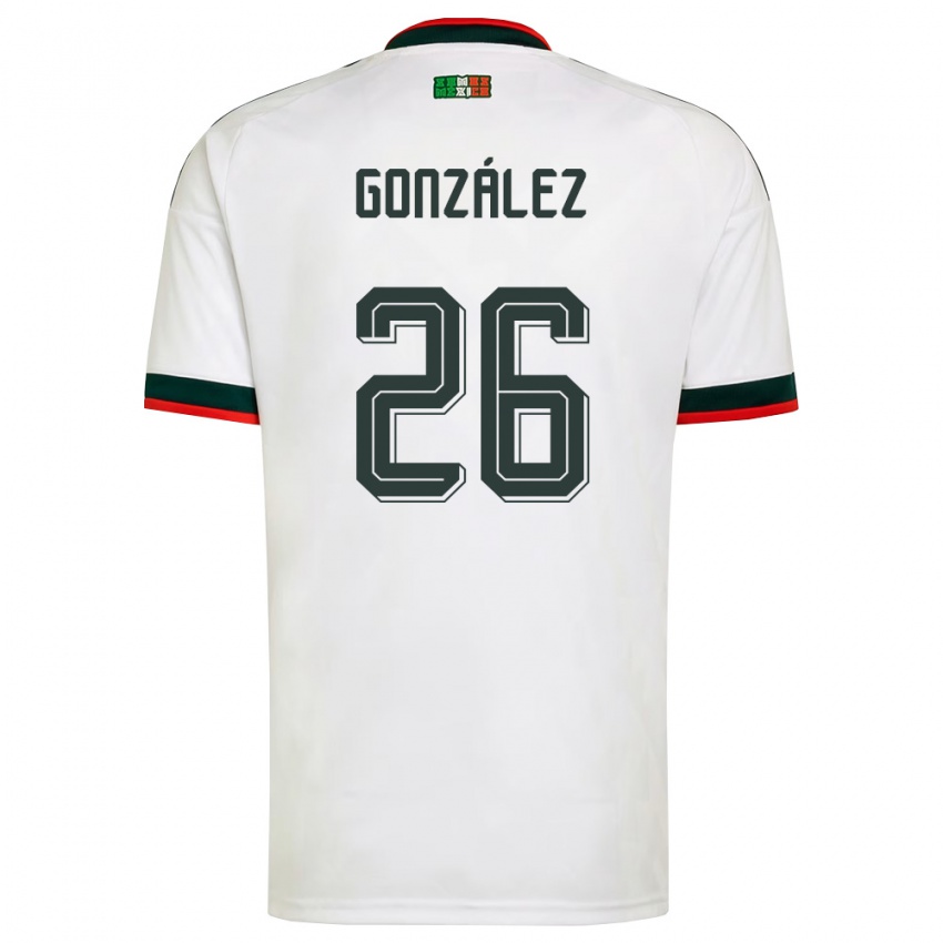 גברים מקסיקו בריאן גונסאלס #26 לבן בורדו ירוק הרחק ג'רזי 26-28 חולצה קצרה