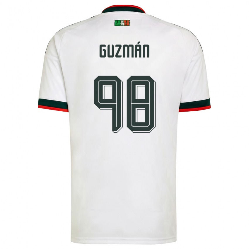 גברים מקסיקו קינברלי גוזמן #98 לבן בורדו ירוק הרחק ג'רזי 26-28 חולצה קצרה