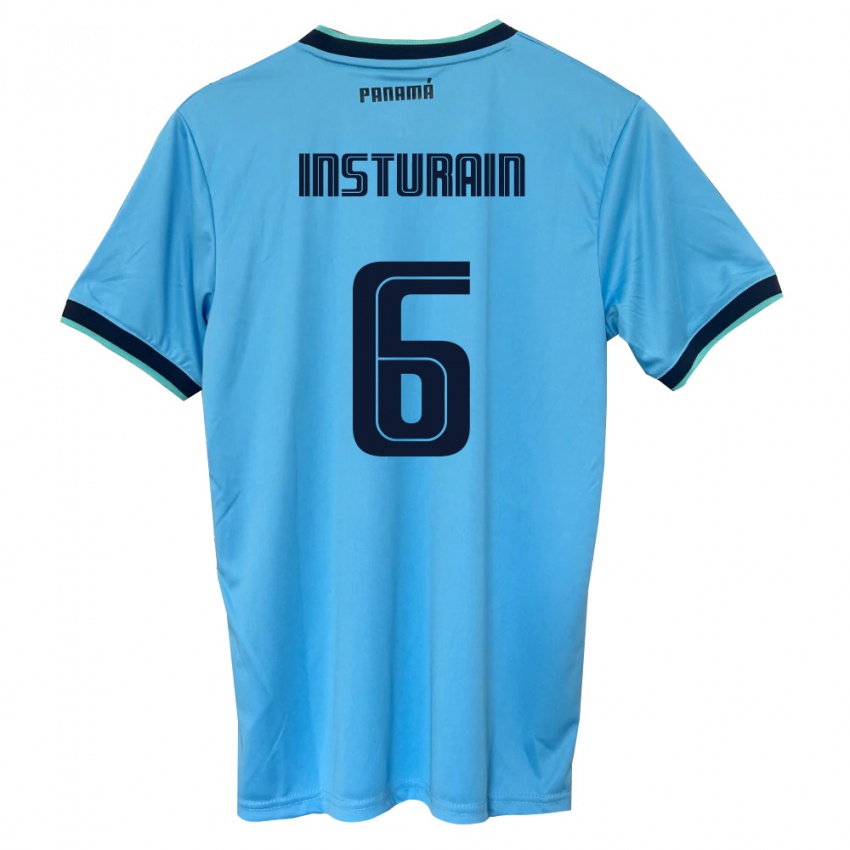 גברים פנמה Jossimar Insturain #6 כחול שמיים שחור הרחק ג'רזי 26-28 חולצה קצרה