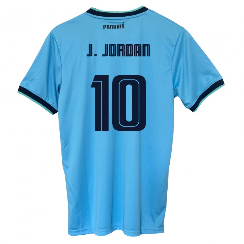 גברים פנמה Jasio Jordan #10 כחול שמיים שחור הרחק ג'רזי 26-28 חולצה קצרה