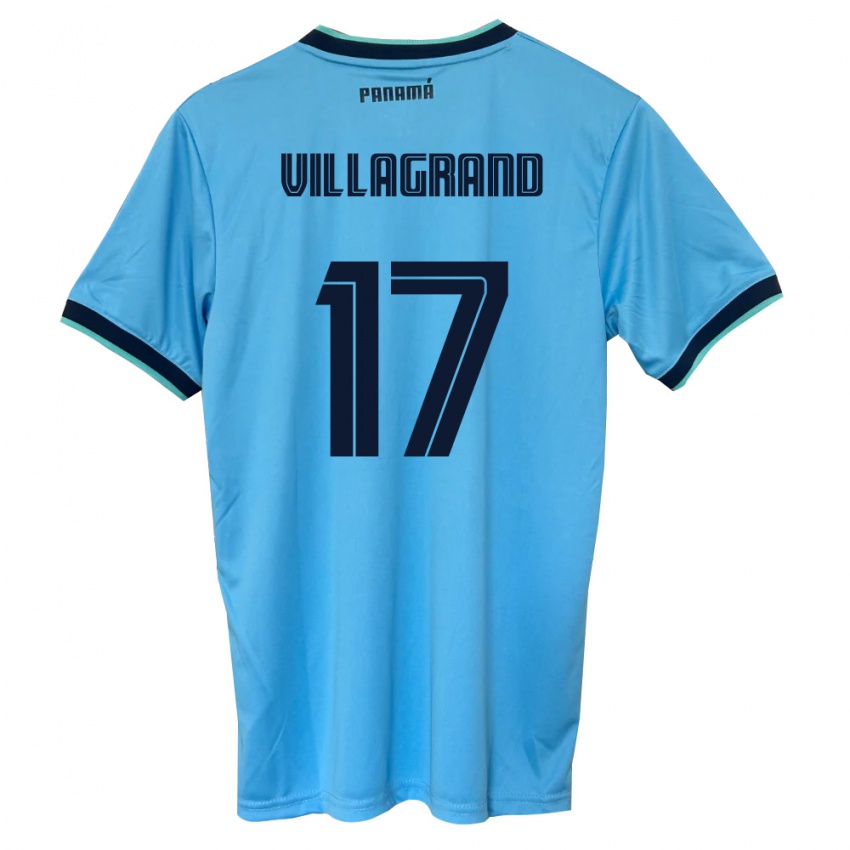 גברים פנמה Gabriela Villagrand #17 כחול שמיים שחור הרחק ג'רזי 26-28 חולצה קצרה