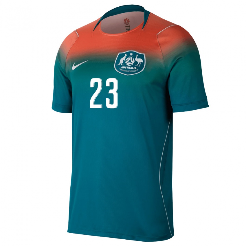 גברים אוֹסטְרַלִיָה ג׳יאני סטנססס #23 ירוק ורוד הרחק ג'רזי 26-28 חולצה קצרה