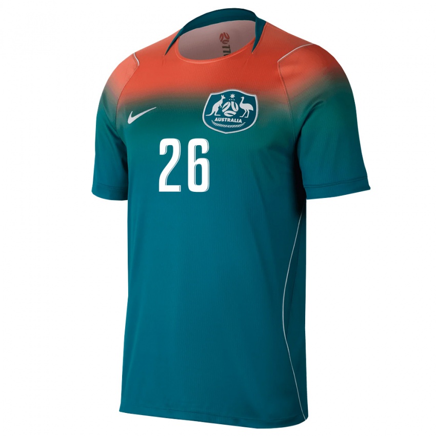 גברים אוֹסטְרַלִיָה לוקס הרינגטון #26 ירוק ורוד הרחק ג'רזי 26-28 חולצה קצרה