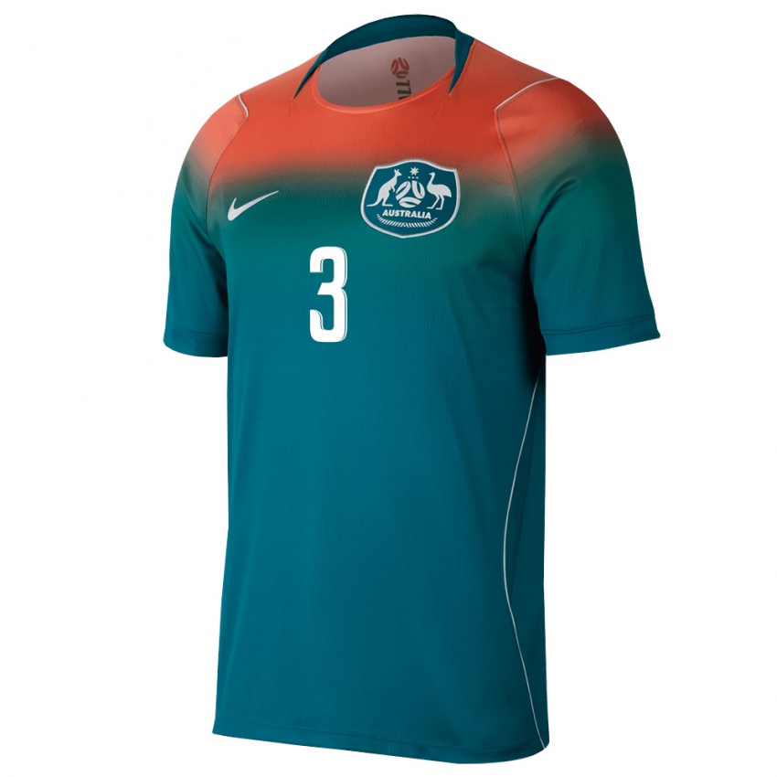 גברים אוֹסטְרַלִיָה נת'ניאל אטקינסון #3 ירוק ורוד הרחק ג'רזי 26-28 חולצה קצרה