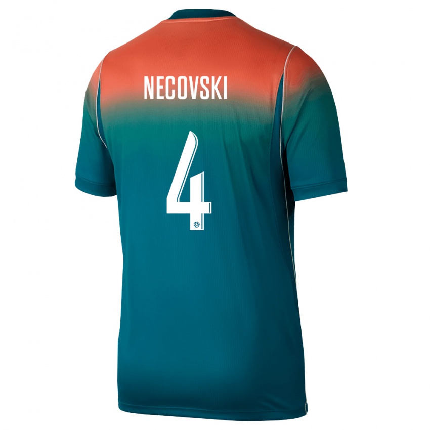 גברים אוֹסטְרַלִיָה Jayden Necovski #4 ירוק ורוד הרחק ג'רזי 26-28 חולצה קצרה