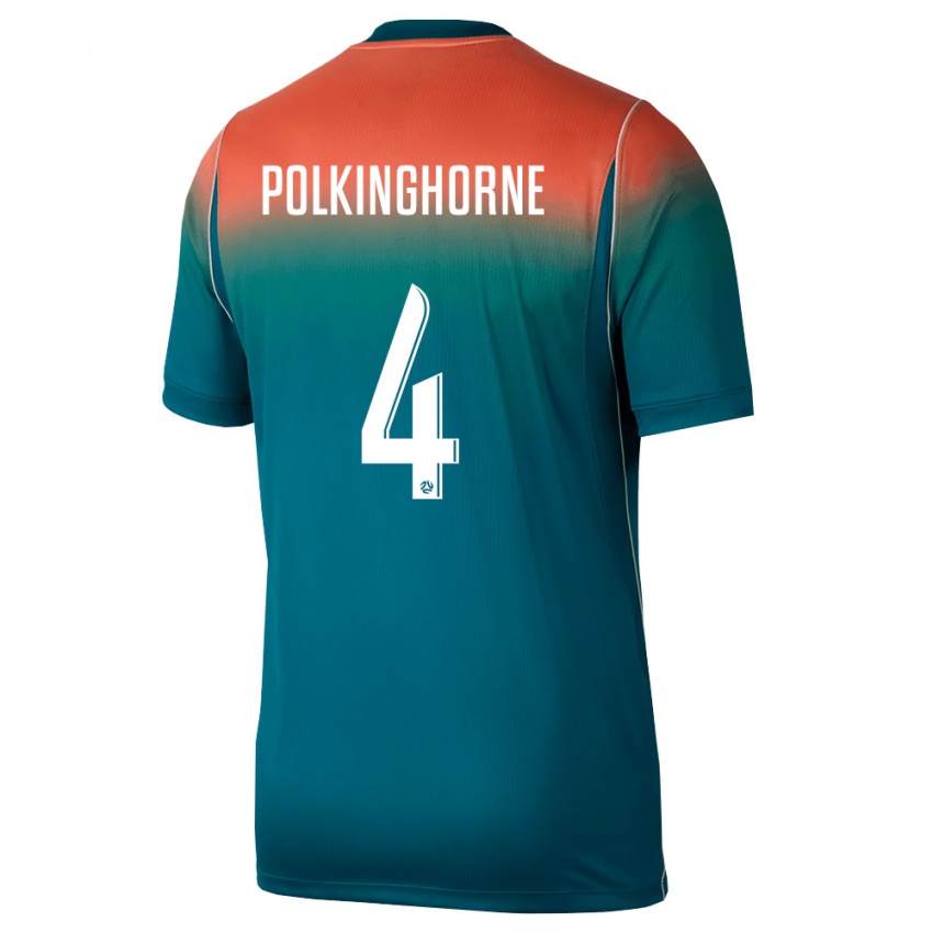 גברים אוֹסטְרַלִיָה קלייר פולקינגהורן #4 ירוק ורוד הרחק ג'רזי 26-28 חולצה קצרה