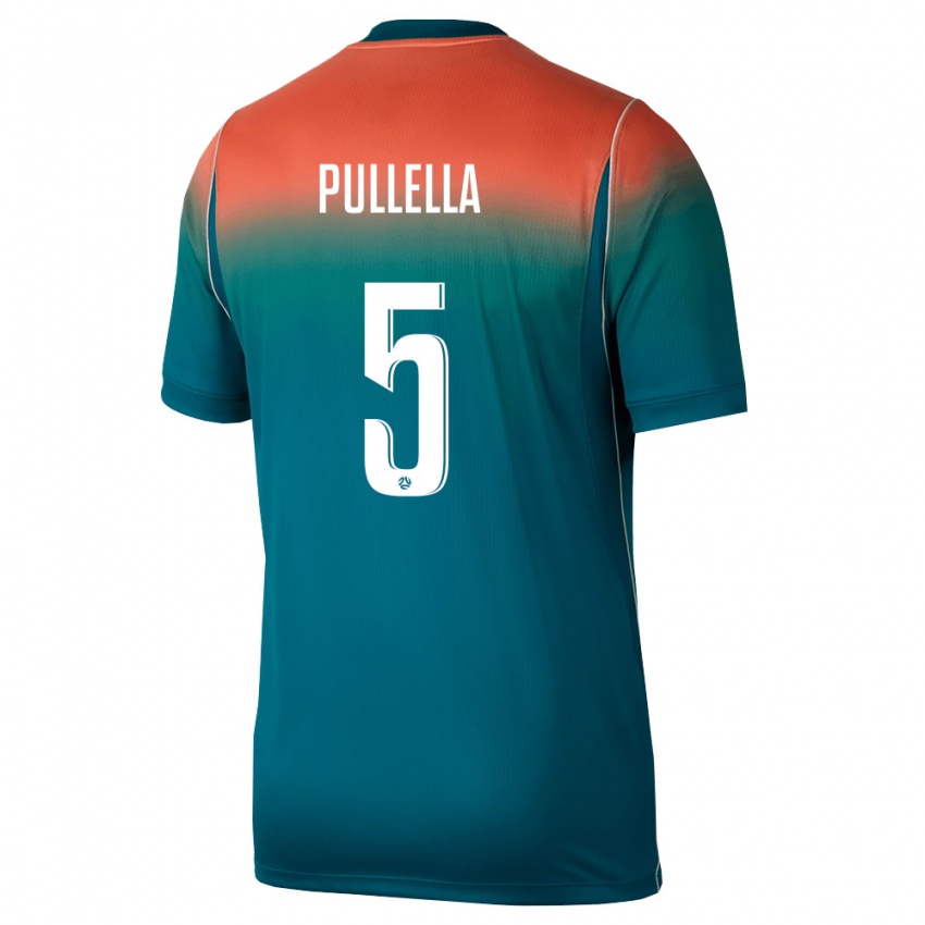 גברים אוֹסטְרַלִיָה Christian Pullella #5 ירוק ורוד הרחק ג'רזי 26-28 חולצה קצרה